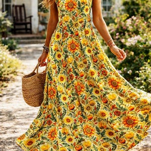 Yellow Boho Dress - Etsy