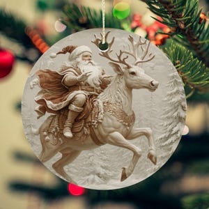Vintage Santa,  Vintage Holiday Decor, Vintage Santa Claus, Regency-Inspired Ceramic Christmas Decorations, Classic Christmas Decorations
