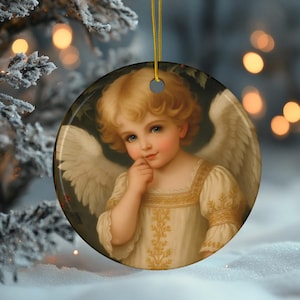 Regency Angel Ceramic Christmas Ornament: Holiday Home Decor