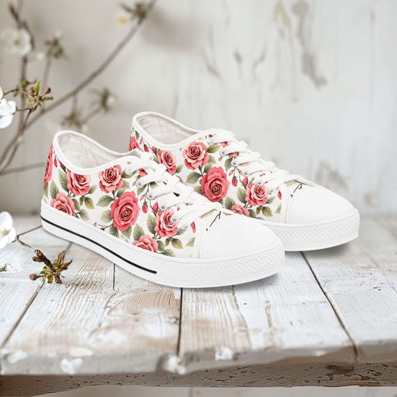 Zapatillas de boda con flores: zapatos casuales de caña baja para
