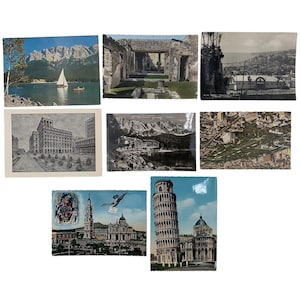 Lot de 8 cartes postales des années 40 Maroc Italie Allemagne vintage Europe INUTILISÉ