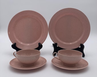 Gothemware Koppar Fat Tallrikar Rosa Spräckliga Barn Lek Vintage
