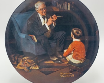 Knowles "The Tycoon" Norman Rockwell Samlartallrik Begränsad upplaga 1982 VTG