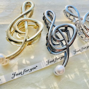 Treble Clef Claw Clip - Etsy display picture 1
