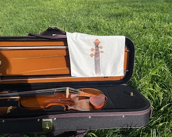 Watercolor Violin Scroll Microfiber Cleaning Cloth