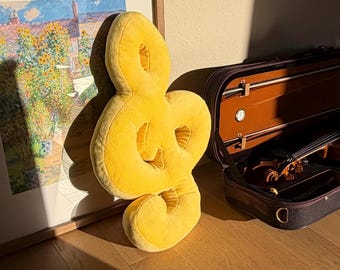 Big Size Music Element Pillow, Treble Celf Pillow Gift, Music Note Pillow, Gift for Music teachers, musicians, Music studio decor cushion