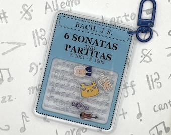 Bach Violin Keychain, Violin Sonata Keychain, Bach Keychain, Violin Gift, Classical Music Gift, Violin Gift