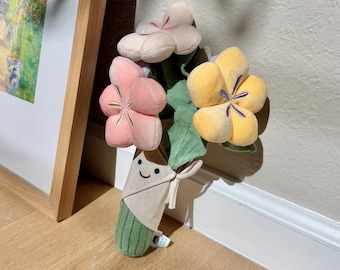 Hand Flowers Plush Toy, Flower Plushie Gift for Kid, Floral Plush Gift for Teacher, gift for mom, Mother’s Day gift