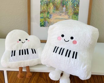 Big Size Piano Plush Pillow, White Pinao soft toy, gift for pianist, piano stuffed animal, musician favorite gift 2025, music teacher gift