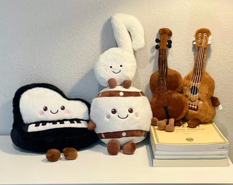 Music Instrument Plush Toys, Piano Plush Toy, Cello Plush Toy, Guitar Plush Toy, Drum Plush Toy, Music Note Plush Toy, Gift for musicians