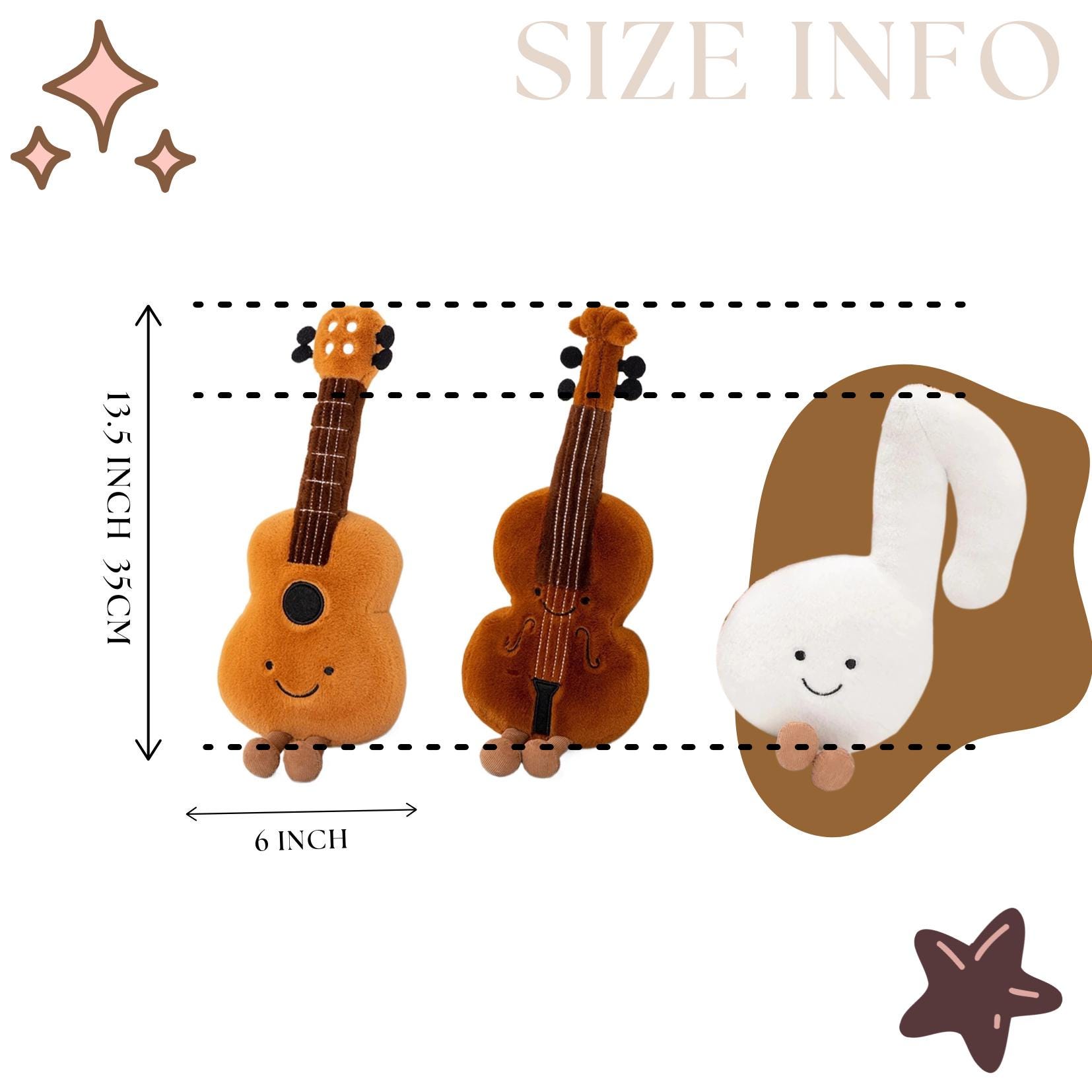 Cello Plush Toy, Guitar Plush Toy, Music Note Plush Toy: Music ...