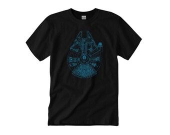 MILLENNIUM FALCON Sketch Nerd Geek Space | Youth & Adult Unisex Tee Tshirt