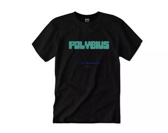 Polybius Urban Legend Arcade Game Retro | Youth & Adult Unisex Black Tee Tshirt