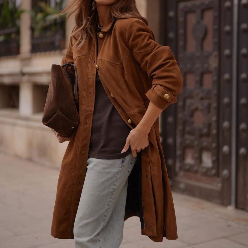 Womens Size 18 Suede Coat UK