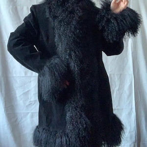 Women's Shearling Penny Lane Coat, Handmade Afghan Overcoat, Boho Mid-Length Coat, Vintage 70s Style Coat, Black Suede Leather Jacket, Cozy Shearling Coat Women, Retro Afghan Winter Coat, Soft Lined Penny Lane Coat, Suede Leather Overcoat Women, Bohemian Black Trench Coat, Chic Winter Fashion Gift, Shearling Jacket Handmade, Stylish Vintage Coat for Women, Elegant Boho Overcoat, Penny Lane Inspired Coat, Classic 70s Winter Outerwear, Women's Fashion Trench Coat, Black Coat Gift