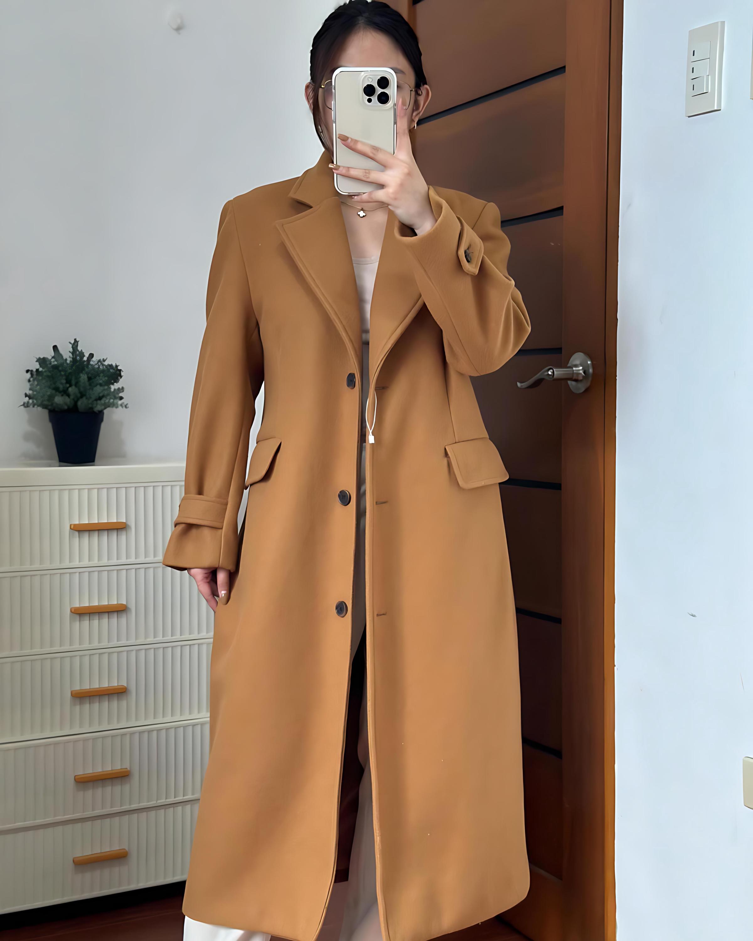 ジャケット・アウター vintage gimmick wool trench coat Vintage 90s Wool Leather Trench Coat: Handmade Long Overcoat - Etsy