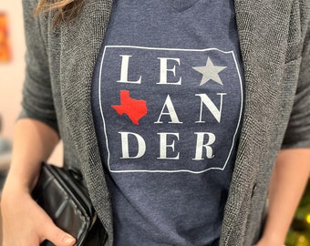 Leander Texas V-Neck T-Shirt: Women's Relaxed Fit City Pride Tee