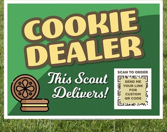 Custom QR Code Girl Scout Cookie Yard Sign (Digital Download)