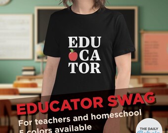 Educator T-Shirt with Apple: Teacher Appreciation Gift