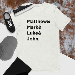 Matthew Mark Luke John Shirt Gospels Names Bible Shirt Confirmation Gift Christian Shirt Pastor Gift Catholic Priest Gift Bible Shirt Dad