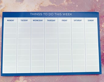 Custom Weekly To-Do Notepad: Personalized Planner, Magnetic Option