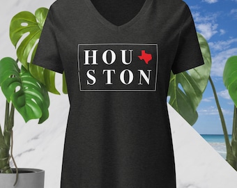 Houston Texas V-Neck Shirt, Hometown Pride Gift