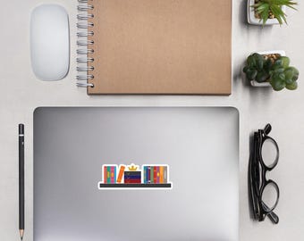 Fantasy Bookshelf Sticker: Booktok Romantasy Library Books