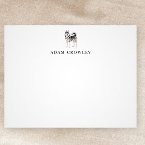 Cartes de correspondance Husky personnalisées | Papeterie personnalisée | Cadeau pour amoureux des chiens | Fantastique | Minimaliste | Aquarelle | Avec enveloppes