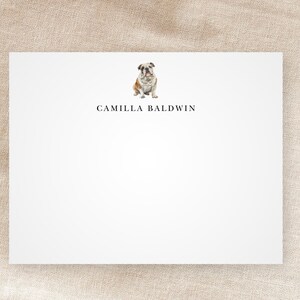 Cartes de correspondance personnalisées pour bouledogue anglais | Papeterie personnalisée | Cadeau pour amoureux des chiens | Fantastique | Minimaliste | Aquarelle | Avec enveloppes