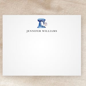 Benutzerdefinierte Blue KitchenAid Mixer Grußkarten | Personalisiertes Briefpapier | Thema Kochen | Küchenästhetik | Wunderlich | Minimalistisch | Umschläge