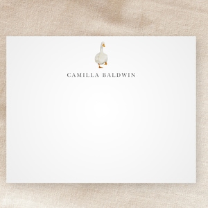 Benutzerdefinierte Gans Grußkarten | Personalisiertes Briefpapier | Bauernhof Tier | Zauberhafter Cottagecore | Wunderlich | Minimalistisch | Mit Umschlägen