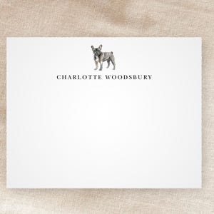 Benutzerdefinierte Französische Bulldogge Grußkarten | Personalisiertes Briefpapier | Hundeliebhaber Geschenk | Wunderlich | Minimalistisch | Aquarell | Mit Umschlägen