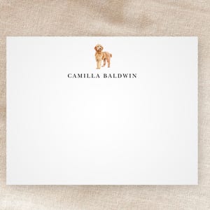 Cartes de correspondance Goldendoodle personnalisées | Papeterie personnalisée | Cadeau pour amoureux des chiens | Fantastique | Minimaliste | Aquarelle | Avec enveloppes