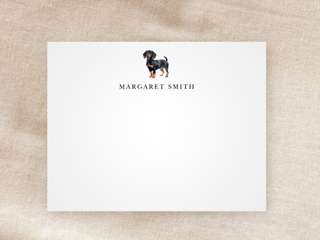 Dachshund Thank You Cards With Envelopes, Choose Your Dog Breed, Flat...
