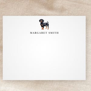 Benutzerdefinierte Dackel Grußkarten | Personalisiertes Briefpapier | Hundeliebhaber Geschenk | Wunderlich | Minimalistisch | Aquarell | Mit Umschlägen