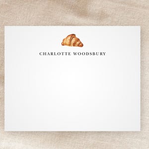 Benutzerdefinierte Croissant Grußkarten | Personalisiertes Briefpapier | Bäckerei Küche Thema | Cafécore Aesthetic | Wunderlich | Minimalistisch | Mit Umschlägen