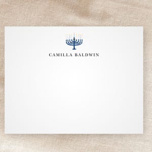 Benutzerdefinierte Chanukkiah Menorah Grußkarten | Personalisiertes Briefpapier | Jüdischer Feiertag | Wunderlich | Minimalistisch | Mit Umschlägen