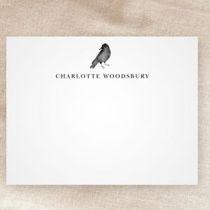 Benutzerdefinierte Krähe Grußkarten | Personalisiertes Briefpapier | Herbst-Thema | Halloweenkern | Urlaub | Wunderlich | Minimalistisch | Mit Umschlägen