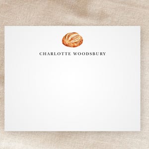 Benutzerdefinierte Sauerteigbrot Grußkarten | Personalisiertes Briefpapier | Bäckerei Küche Thema | Cafécore Aesthetic | Wunderlich | Minimalistisch | Umschläge