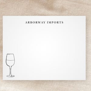 CUSTOM LISTING --- Weinglas Grußkarten | Personalisiertes Briefpapier | Urlaub Geschenk | Schwarz Line Art | Wunderlich | Minimalistisch | Mit Umschlägen