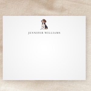 Benutzerdefinierte Beagle Grußkarten | Personalisiertes Briefpapier | Hundeliebhaber Geschenk | Wunderlich | Minimalistisch | Aquarell | Mit Umschlägen