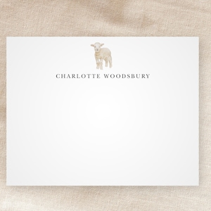 Cartes de correspondance personnalisées Petit agneau | Papeterie personnalisée | Animaux de la ferme | Cottage enchanté | Fantastique | Minimaliste | Avec enveloppes