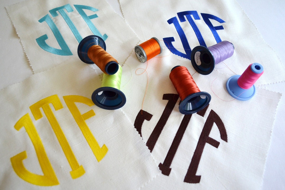 NEW Custom Embroidered Pillow With Your Monogram Any Color Etsy