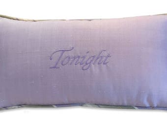 tonight not tonight boudoir embroidery pillow silk lavender celery green