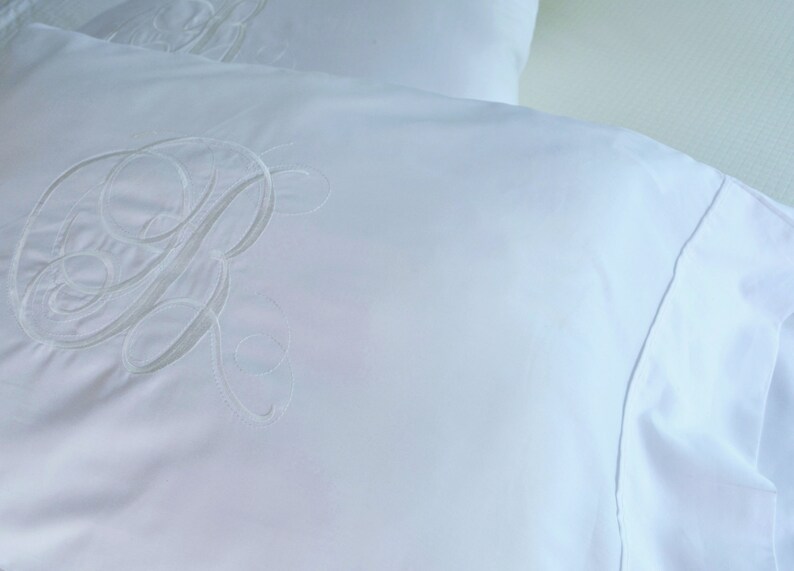MONOGRAM PILLOW CASES Pair of Calvin Klein or Similar White Etsy