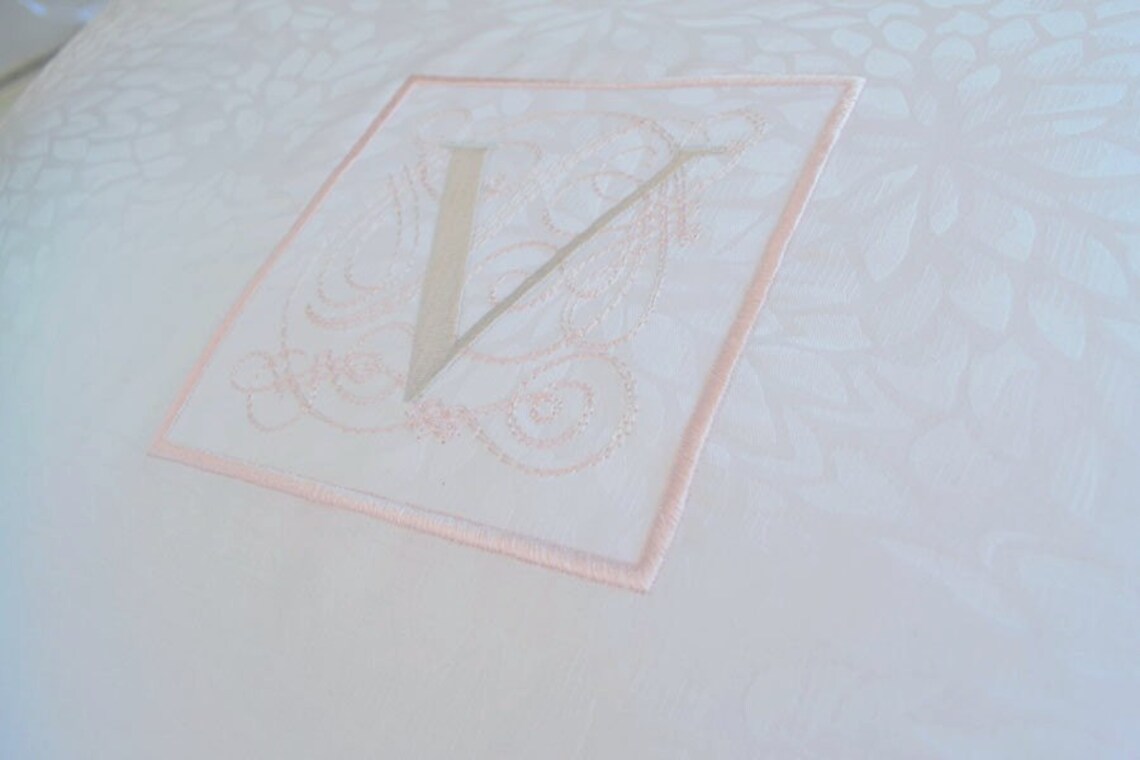 MONOGRAM PILLOW CASES Pair of White Standard Pillowcases Etsy
