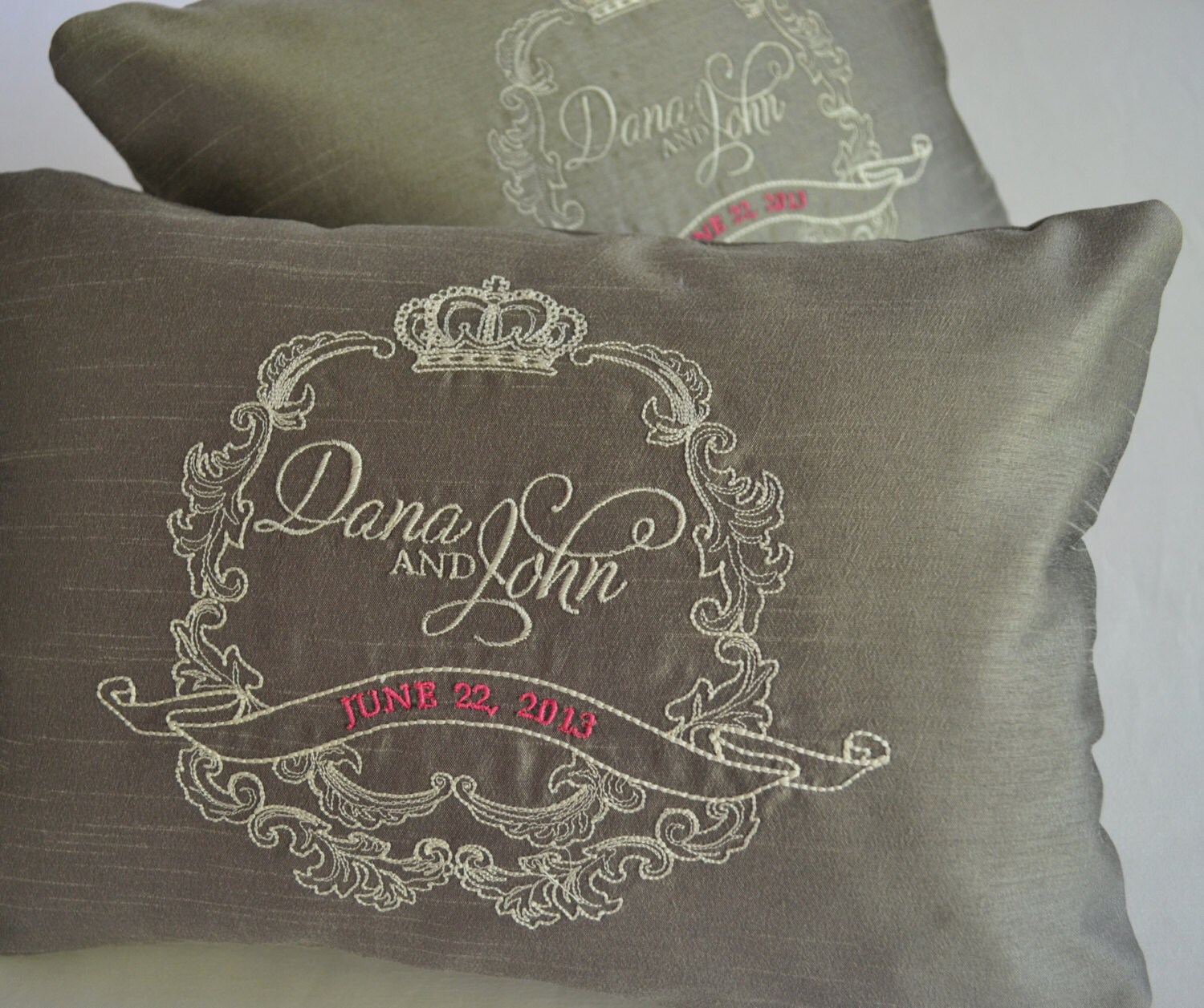 WEDDING CREST DECOR Bridal Pillows Custom Made Silk Etsy