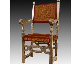 custom embroidery velvet antique chair gold