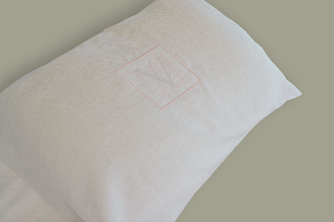 MONOGRAM PILLOW CASES Pair of White Standard Pillowcases Etsy