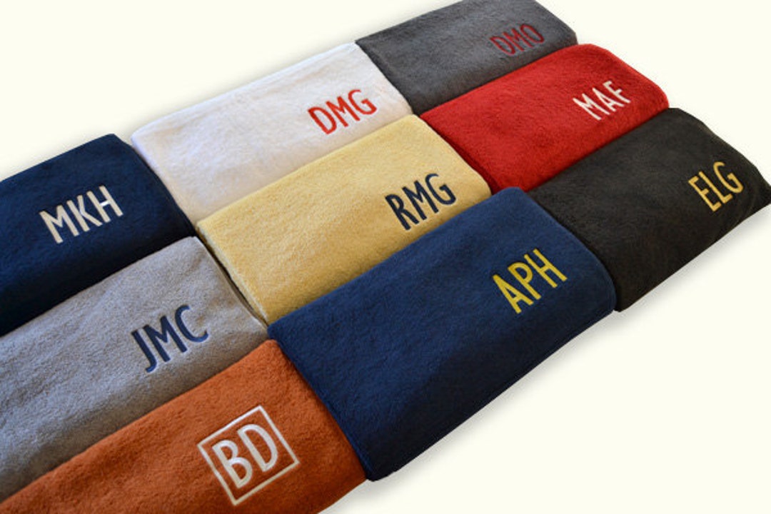 Embroidered Monogram on Your Own Towels College Traditional Colors